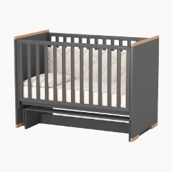 Pat pentru copii în culoarea gri închis, dimensiuni 120 x 60 cm, disponibil în Arad
